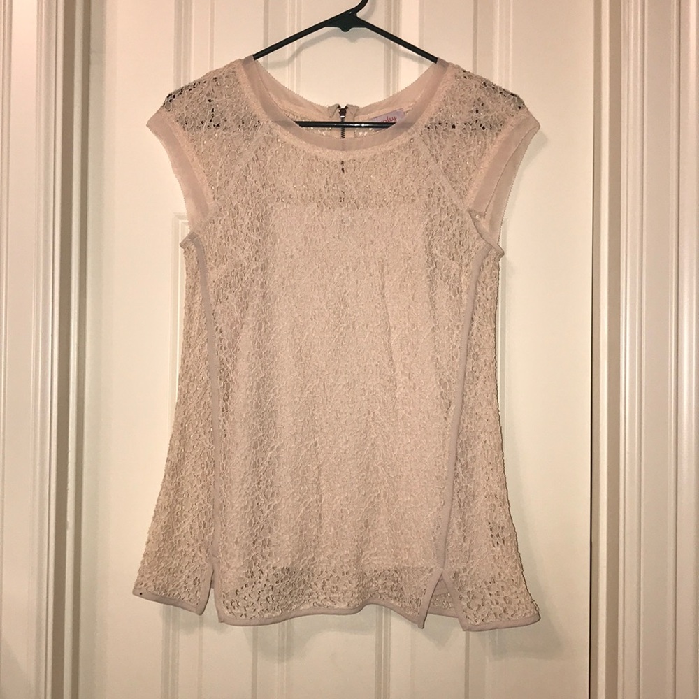 Pixley Light Pink Lace Tank Size S